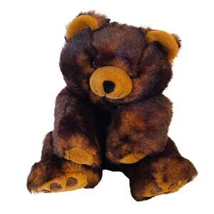 Plush Teddy Bear Joshua 1999 Wish Pets Super Soft Cuddly Black Brown 18" Vintage